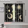 2pcs   Curtain Set 2D Print Astrology Crescent Moon Phase Galaxy Celestial Polyester Woven (without Rod) Decorations Outdoor