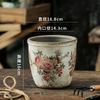 Vase Household Ceramic Retro Creative Succulent Flower Pot Desktop Decoration Nordic Style Art Living Room with Drainage Hole1Pc