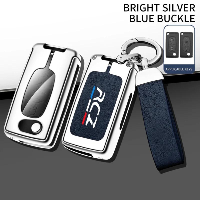 

Car TPU Zinc Alloy Key Case Bag For Peugeot RCZ GT Line Coupe Car Key Chain Car Metal Key Shell Interior Decoration Accessories