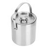 Ice Bucket with Lid Stainless Steel Double Layer Wine Champagne Barrel Bar Supplies 2L
