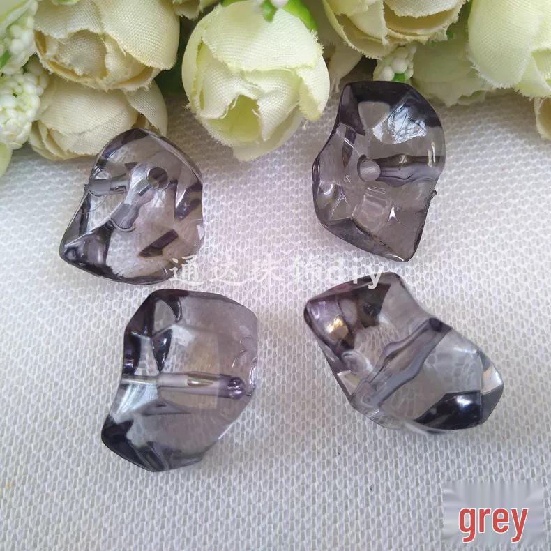 DIY Acrylic Irregular Beaded Earring Kit - Imitation Crystal Ice Cube Beads (19x28mm)