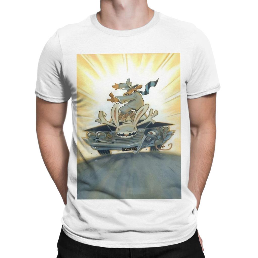 Sam And Max Hit The Road Paintng Graphic Funny 100 Cotton Tshirt Sam And Max Hit The Road Tees Tops For Unisex