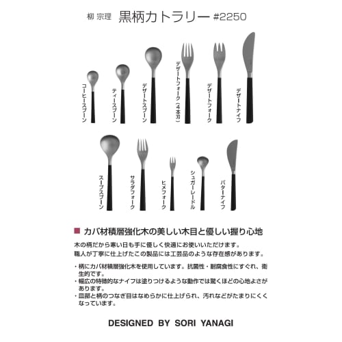 Sori Yanagi's Tsubame-Sanjo Stainless Steel Black-handled Sugar Ladle Features a Simple, Easy-to-use Design and a Matte Finish. It's Dishwasher Safe a