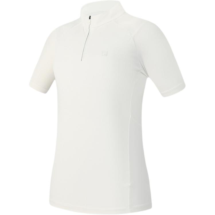 Fila Explorer Training Stand Collar Comfortable Short Sleeve T-Shirt Women Tops Snow-White A11W527114F-WT