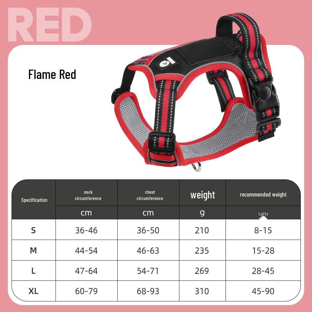 Large Dog Vest-Style Harness with Velcro & Shock-Resistant Leash