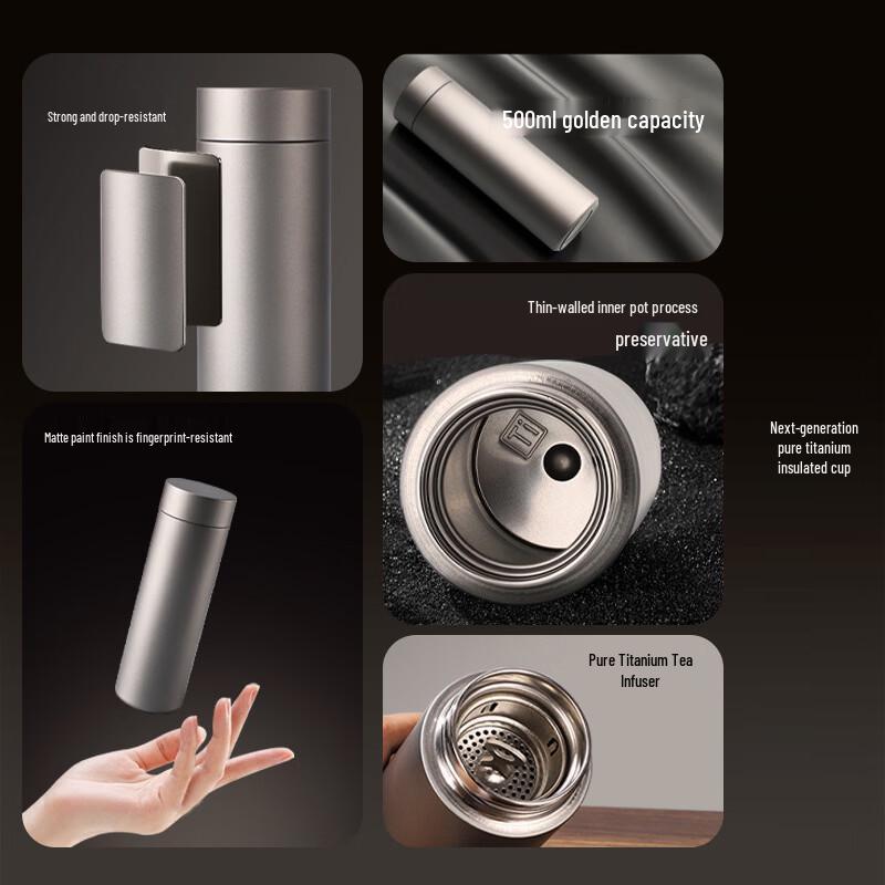 OLOEY Full Titanium Insulated Tea/Water Separation Bottle