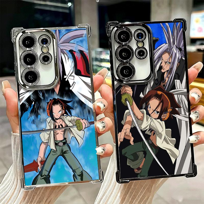 Anime Shaman King Plating Phone Case For Samsung Galaxy S24 S25 FE S26 Edge S23 Ultra S22 S21 Plus S20 Anti-Fall Airabag Cover