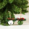 Christmas Bell Door Hanger: Red Berry & Pine Cone Ornament