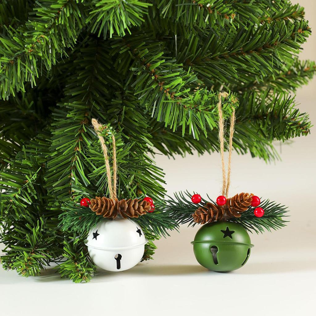 Christmas Bell Door Hanger: Red Berry & Pine Cone Ornament