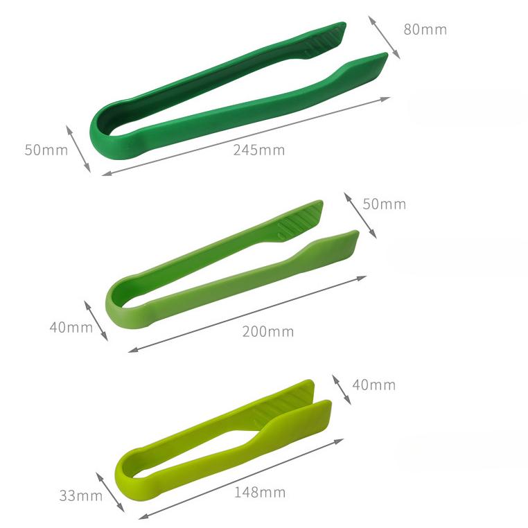 

Трехкомпонентные красочные пластиковые зажимы для еды, нескользящие зажимы для хлеба, набор щипцов для салата и торта, зажимы для еды 24.5*8cm зелёный