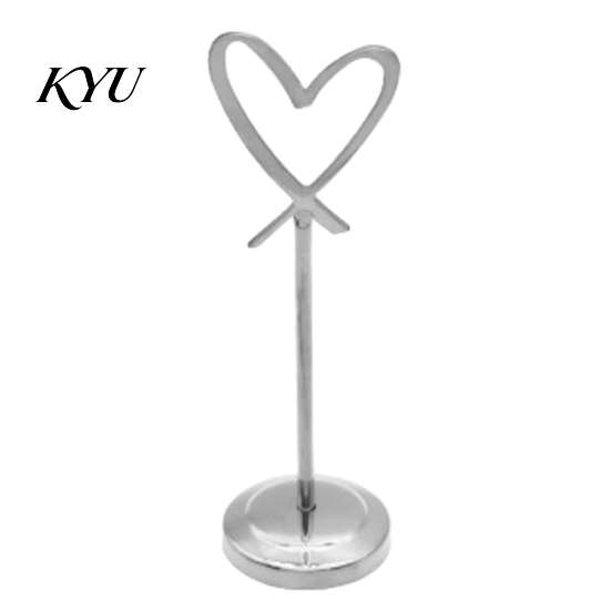 Table Number Stands Hollow Heart Holder, Love Place Card Stand, Metal Memo Note Holder Clip for Photos, Food Signs, Notes, Weddings, Birthdays,