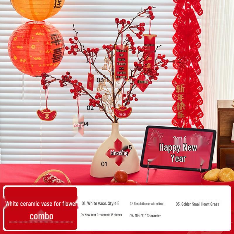 2026 New Year Retro Food Photography Scene Setup with Chinese-Style Props