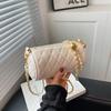 Rhombus cylinder bag women's new trendy texture versatile chain oblique span bag fashionable shoulder bag