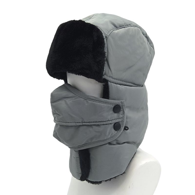 Winter windproof and cold-proof solid color hat thickened and velvet thermal ear protection hat outdoor headgear cycling thermal hat