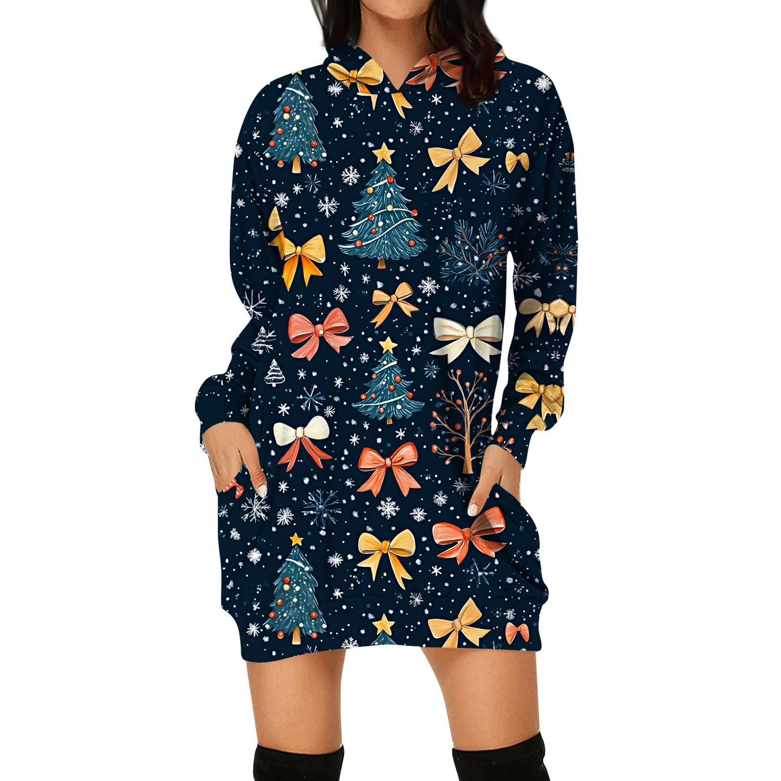 

Женская мода свободный повседневный карман с длинным рукавом толстовка с принтом свитшот S синий