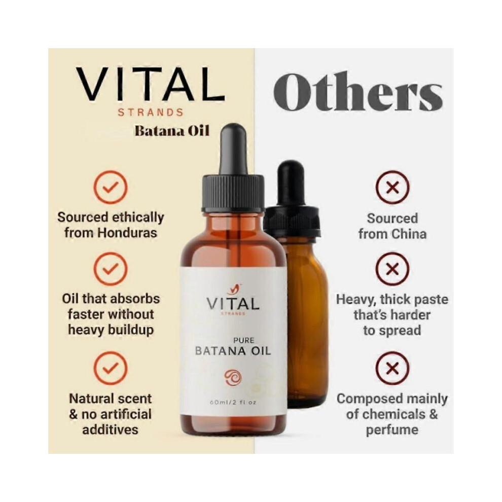 3PCS Vital Strands  Organic Batana Oil for Hair Growth for All Hair Types 60ml