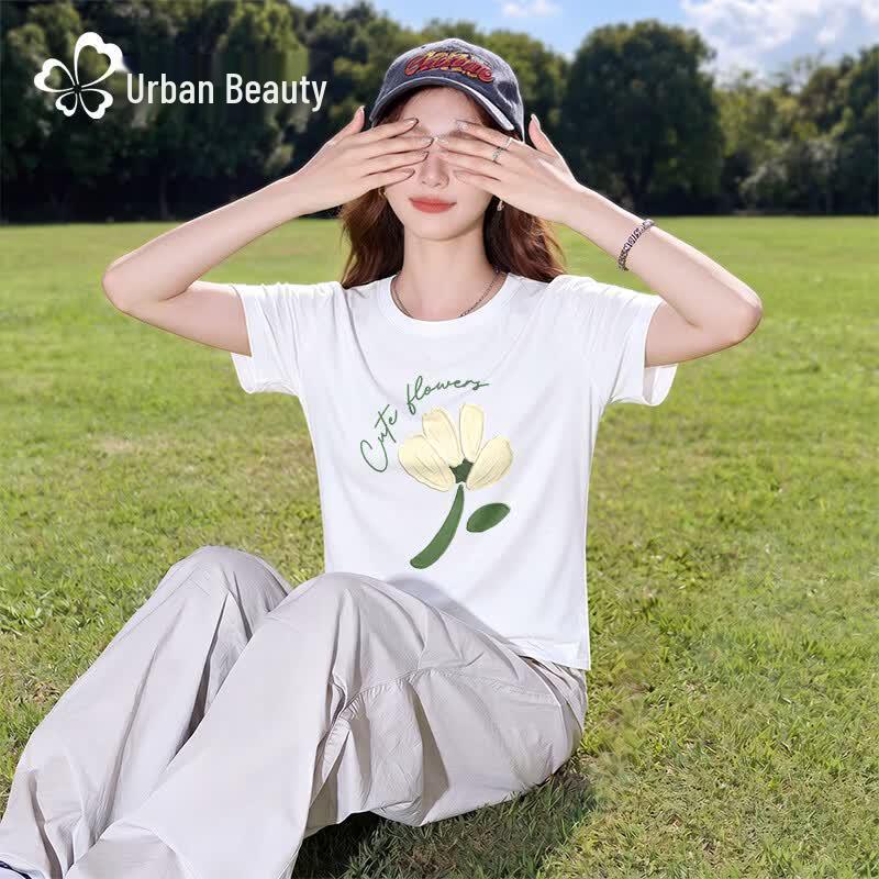 Women s Ice Silk Short Sleeve T-shirt L