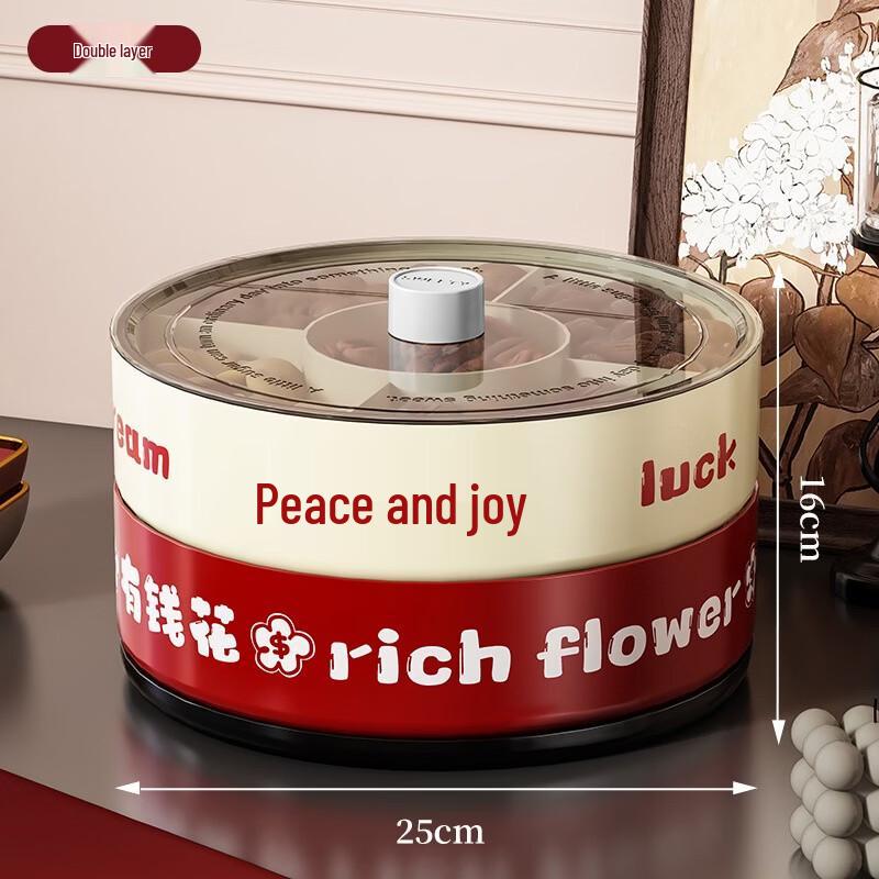 360° Rotating Double-Tier Snack Serving Tray