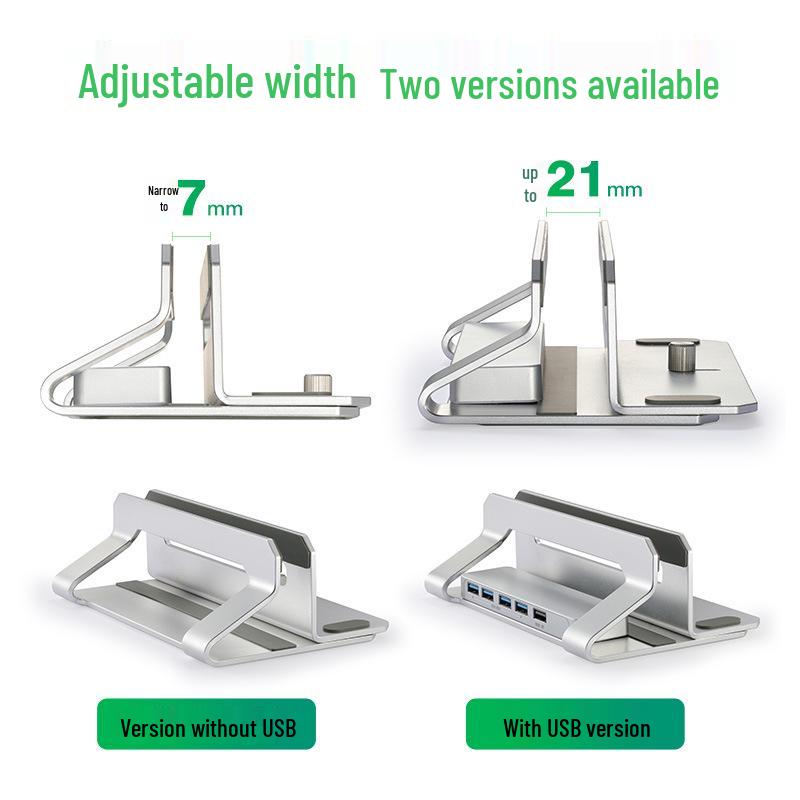 Vertical Desktop Laptop and Tablet Stand with USB Hub