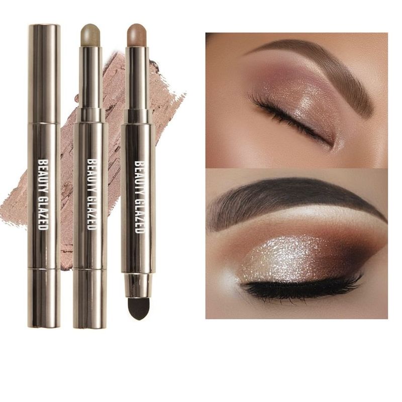 BEAUTY GLAZED - 2 in 1 Dual Head Eyeshadow Stick + Smudger - 10 Colours