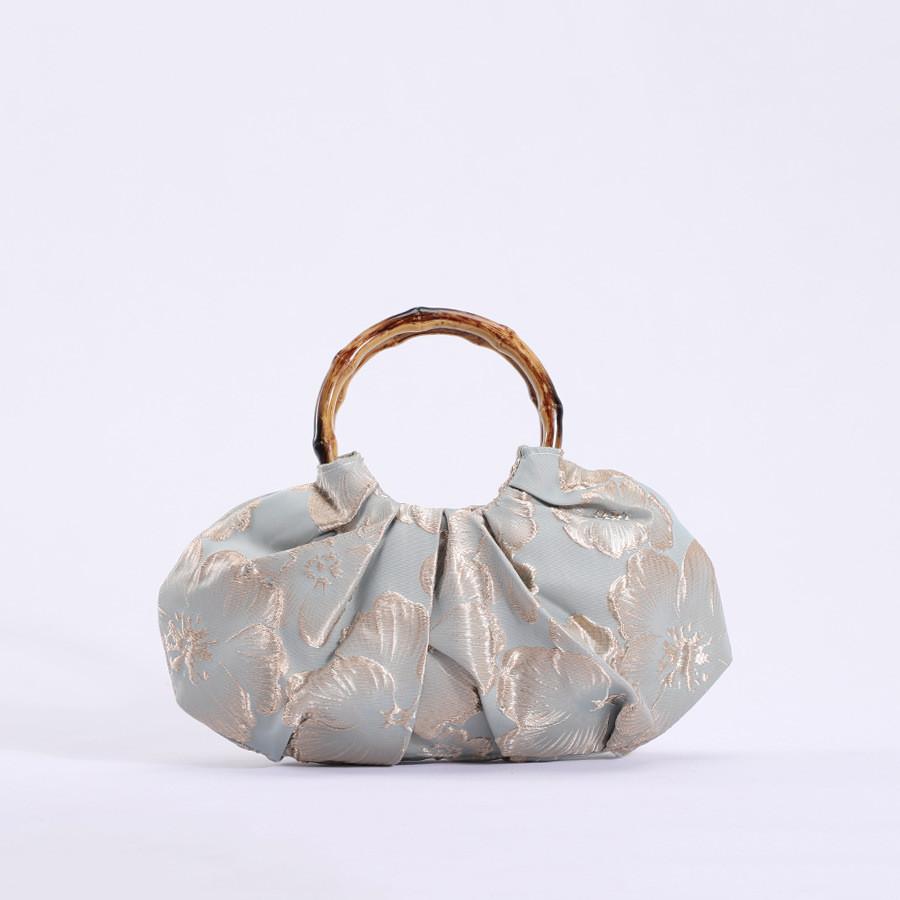 Borsa Portatile in Stile Cinese Vintage con Tessuto Jacquard Ricamato per Uso Quotidiano
