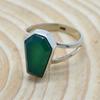 Green Onyx Gemstone Coffin Ring For Women Gift, Handmade Jewelry 925 Sterling Silver & Birthstone Ring