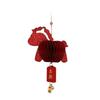 Chinese Horse Chinese New Year Decoration with Tassel Traditional Zodiac Pony Figurine Car Ornament Cute Kawaii