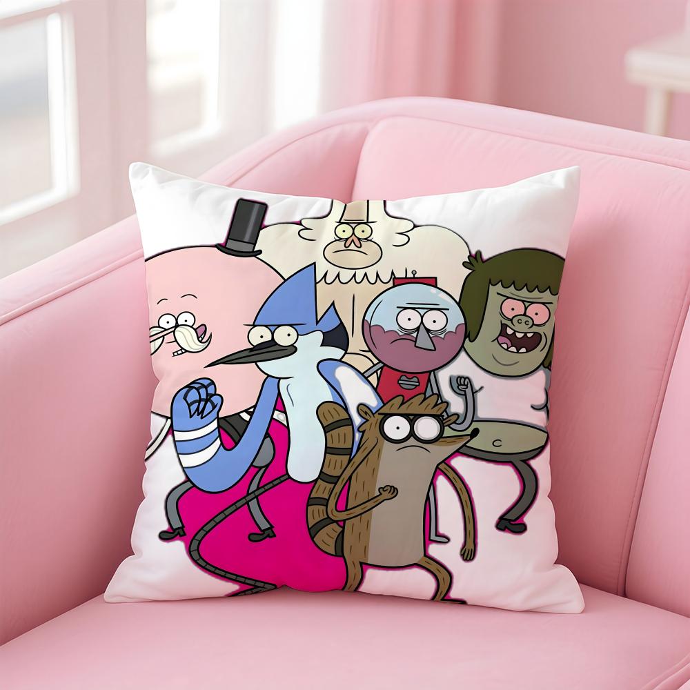 Regular Show Pillow American Cartoon Cushion Cover Linen Pillowcase Cover Soft Decor For Sofa Home Room