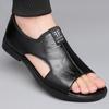 Fashion New Men's Flat Leather Sandals Casual Shoes High Quality Soft Bottom Outdoor Slippers Comfortable Beach Shoes