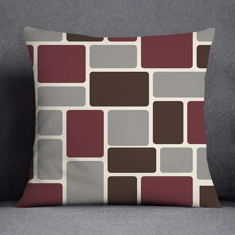 Dark Red Geometric Pattern Pillowcase Car Ornaments Office Living Room Home Pillowcase