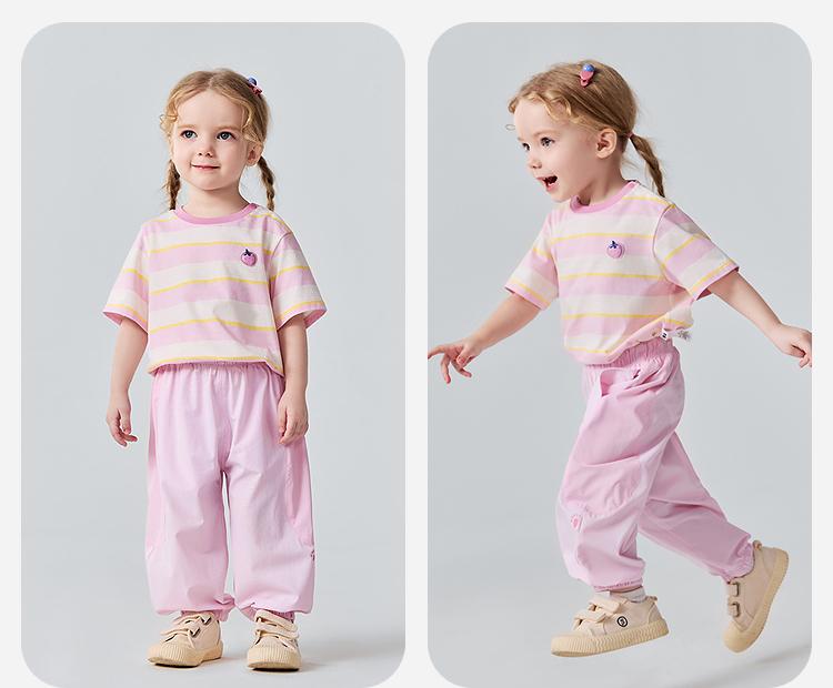 Mini Bala Boys' and Girls' Long Pants, Breathable and Mosquito Resistant In Summer, Artist Collaboration UPF50+