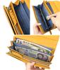 Long Flap Wallet with Flower and Bird Embossed Cowhide 0332461 [Box 21] Design, Leftia, Leather, (Green (50))