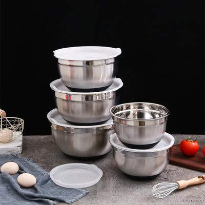 Bol à mélanger la salade en acier inoxydable avec couvercle, bassin à pâte pour fruits et légumes, bols à batteur à œufs, récipient pour aliments, ustensile de cuisine