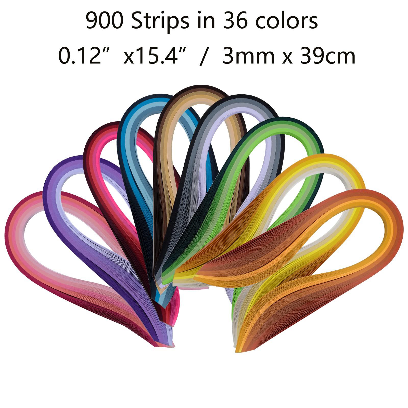 

900 Strips Quilling Paper Set 39cm Mixed Color DIY Decoration Gift Gradient Craft Paper 3/5mm Origami Craft DIY Quilling Tools