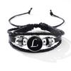 Fashion 26 Letters PU Leather Bracelets Multilayer A-Z Name Initials Bracelet For Men Wrist Accessories Jewelry Birthday Gifts