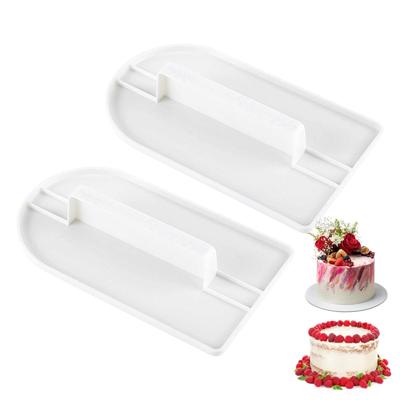 2 Pcs Cake Spatula with Handle Flat Edge Cakes Scraper  for Home Kitchens Pastries Shops Baking Lovers