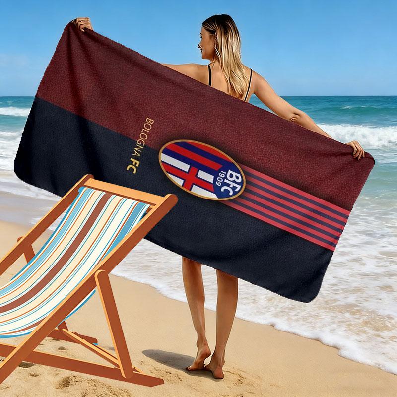 Asciugamano da Spiaggia Stampa Bologna FC 1909, Asciugamano Grande Morbido Asciugatura Rapida per Spiaggia Campeggio Nuoto