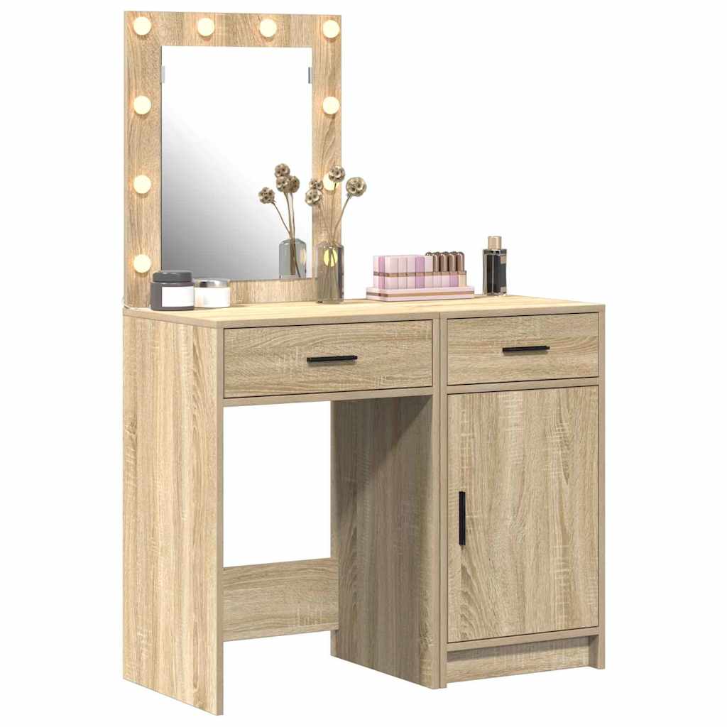 Makeup Table with Door 2 pcs Brown 50 x 41 x 135 cm Particleboard