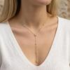 Stainless Steel Gold Color Zircon Flower Long Chain Drop Necklaces for Women Simple Metal Tassel Choker Party Aesthetics Jewelry