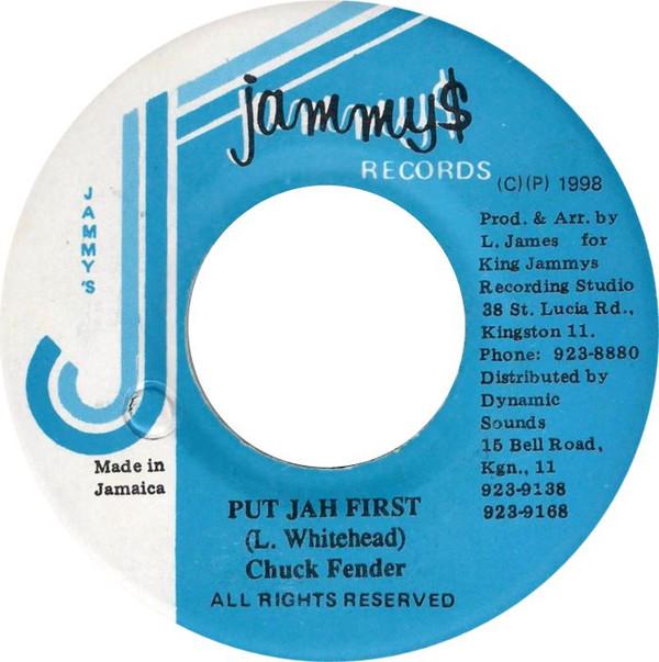 

7inch Record CHUCK FENDER Put Jah First Version King Selass NONE Jammys Records 1998 Jamaica Reggae Ska Dub Used