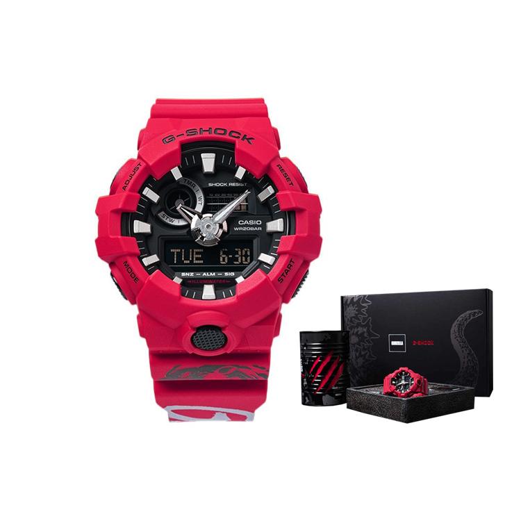 CASIO Men Liquid Crystal/Analog Dual Display Series Black Watch GA-700-4APRG