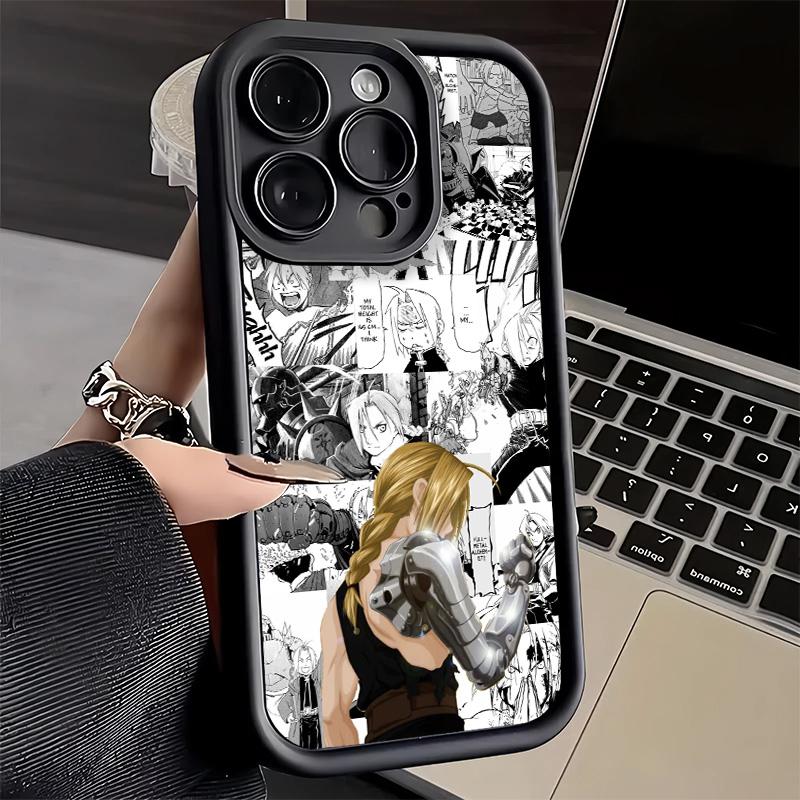 

Phone Case for iPhone 17 Air 16E 15 16 Pro Max F-ullmetal A-Alchemist Anime Cover 14 Plus 13 12 Mini Soft Shell Silicone Fundas iPhone 14 Plus