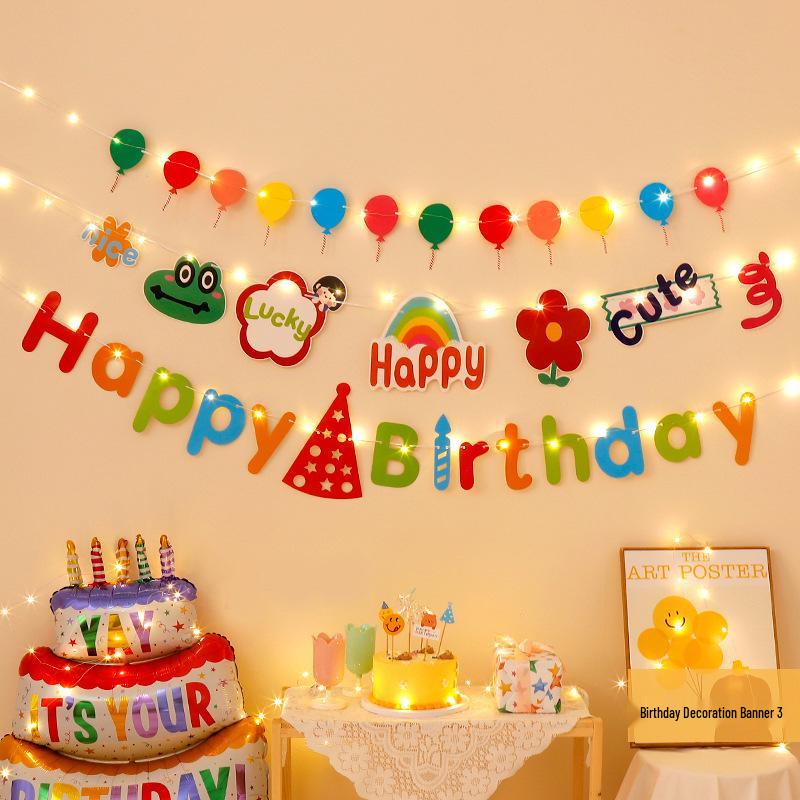 Erster Geburtstag Banner mit Pompon Girlande für Kinder - Foto Hintergrund und Party Dekoration