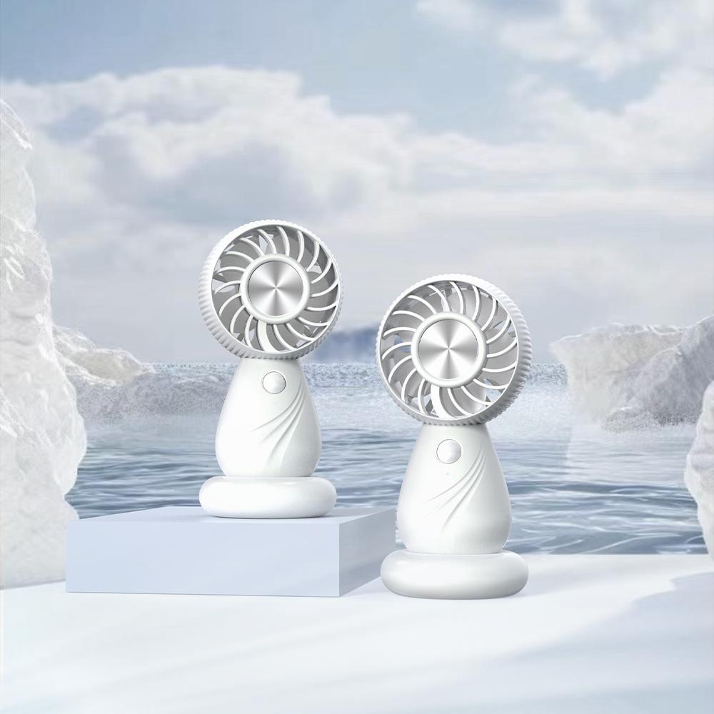 Portable Mini USB Rechargeable Cooling Fan Handheld Desktop Fan for Home Office Travel with Manual Power Source for Outdoor Use