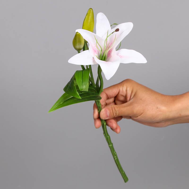 38Cm Artificial Flowers Fake Lily Bouquet Diy Creative Bouquet Desktop Vase Flower Arrangement Room Decoration