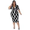 MY990 Womens Plus Size Dress Slim Fit Bodycon Midi With V-Neck Strap Milk Silk Fabric Office Chic Casual Wear 2025 Blue Orange Red Black Grey