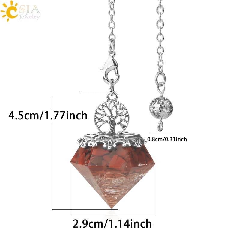 [Sedona's Magic] Diamond-shaped Orgonite Pendulum Peridot Tree of Life Pendulum Power Stone Dowsing Fortune Telling Orgon Power