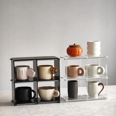 4-12 Grids Detachable Acrylic Cup Holder Desktop Perfume Display Rack Cosmetics Storage Racks Nordic Style Organizer Shelf
