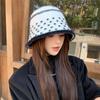 Korean New Hat for Women with High End Fashion Polka Dot Plush Fisherman Hat for Winter Windproof and Warm Face Showing Small Basin Hat