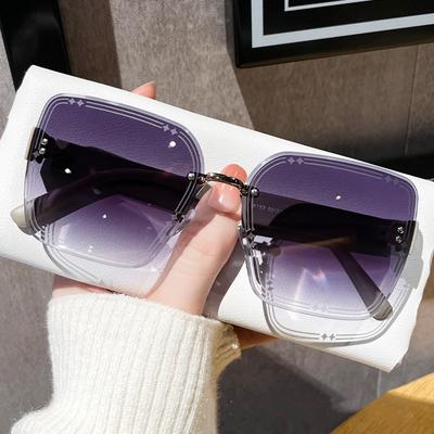 Yeni Kare Çerçevesiz Moda Güneş Gözlükleri, Çok Yönlü ve Minimalist, Lazer Trend Güneş Gözlükleri, Kadınlar İçin Degrade Renk